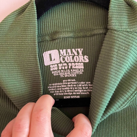 SOLD Big bud press emerald green ribbed long sleeve mock neck turtleneck. - Picture 3 of 4